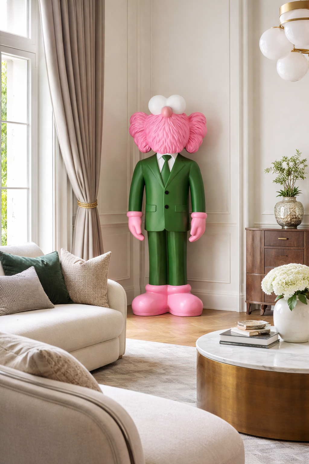 Forest Green Suit Clowny CEO Sculpture - 90cm