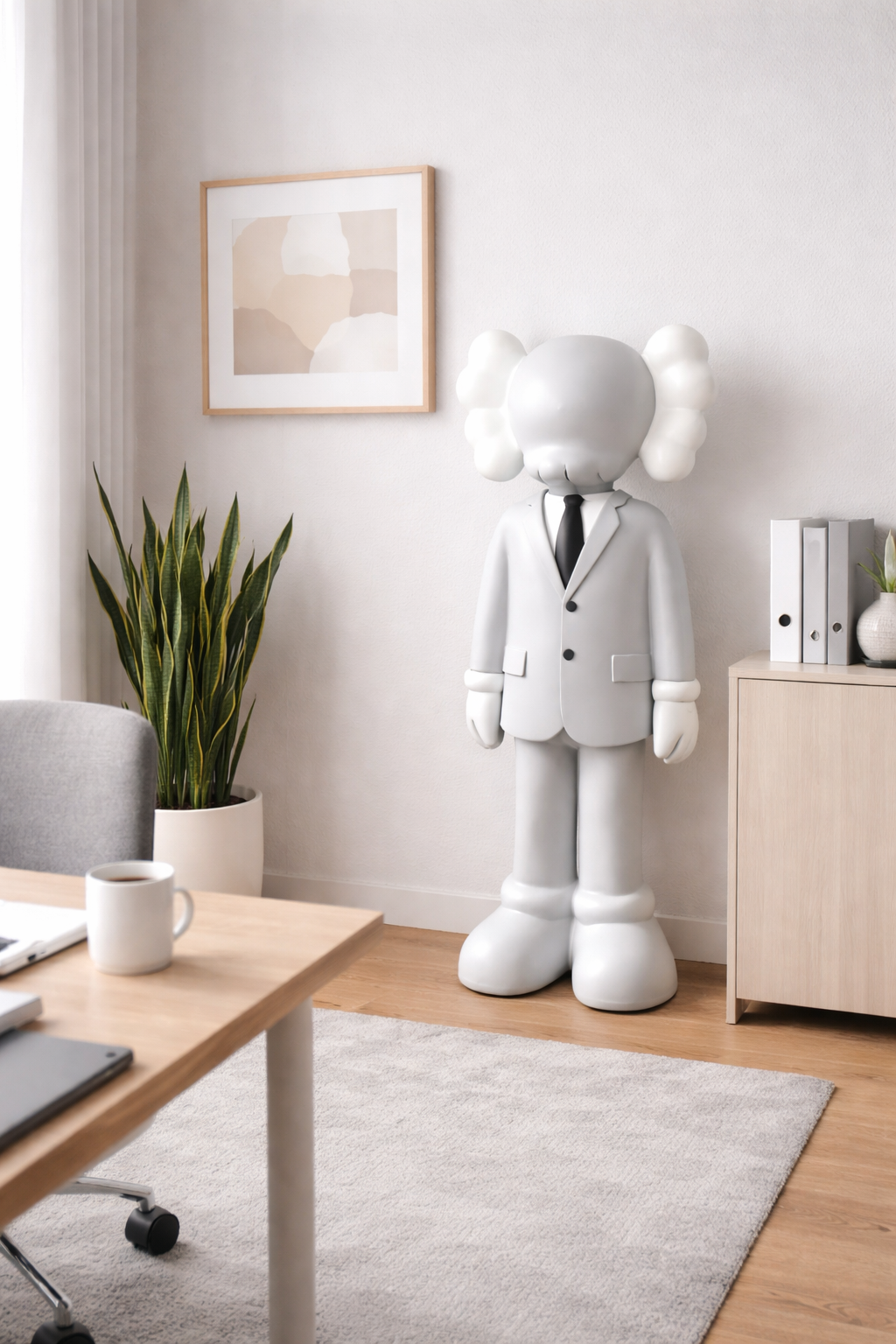 Soft Grey Clowny Suit Director Sculpture - 150cm