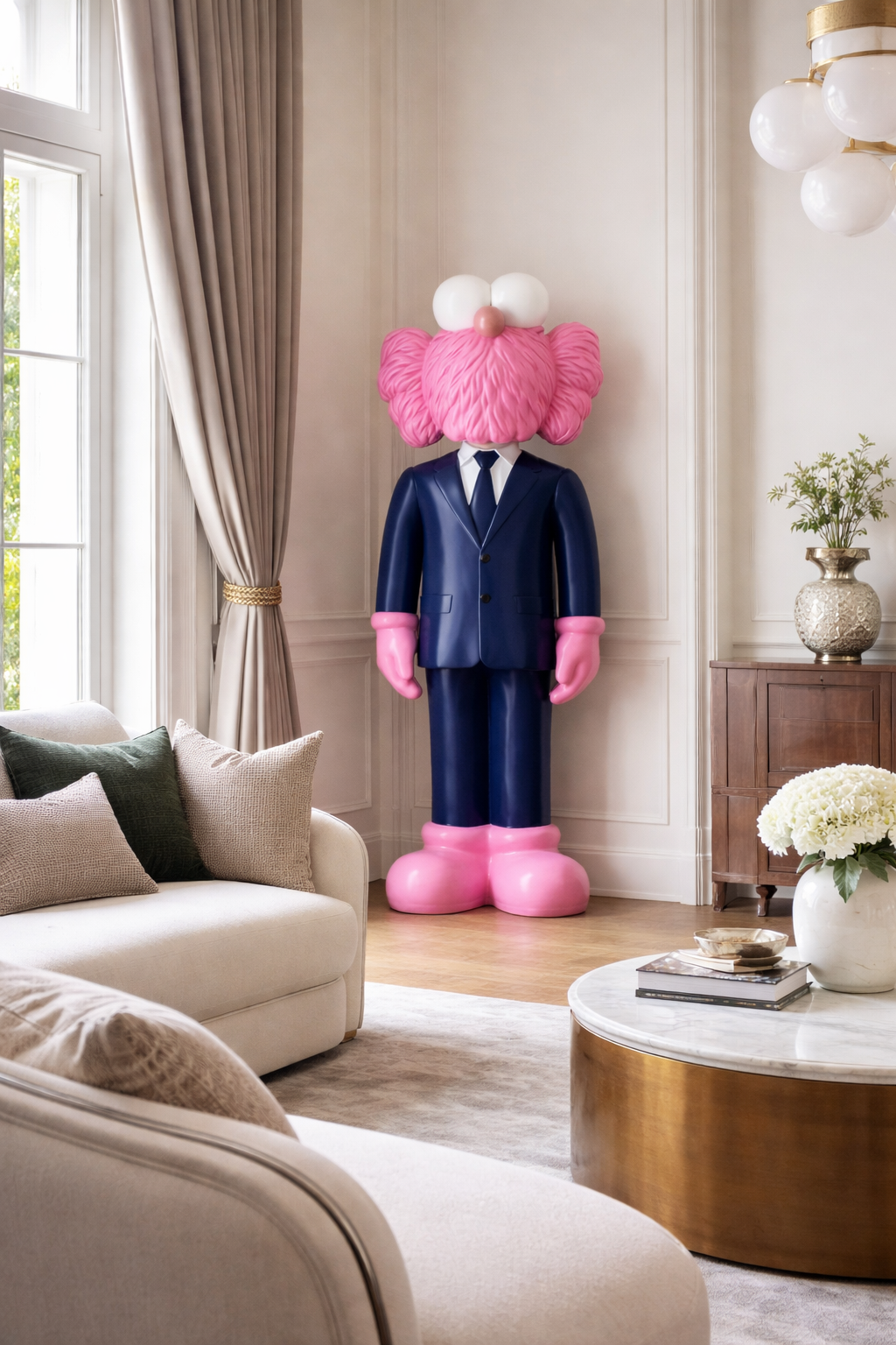 Navy Blue Suit Clowny CEO Sculpture - 90cm