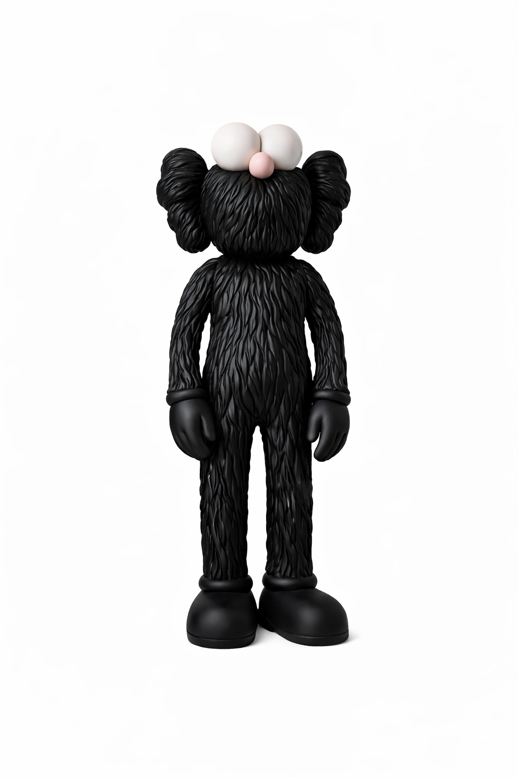 Obsidian Black Furry Clowny Sculpture - 135cm