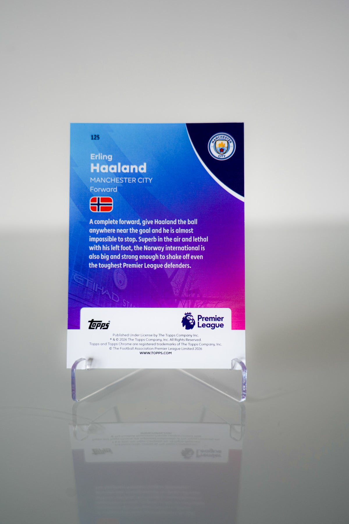 Erling Haaland Topps Chrome Premier League 125 Pink Refractor 026/250