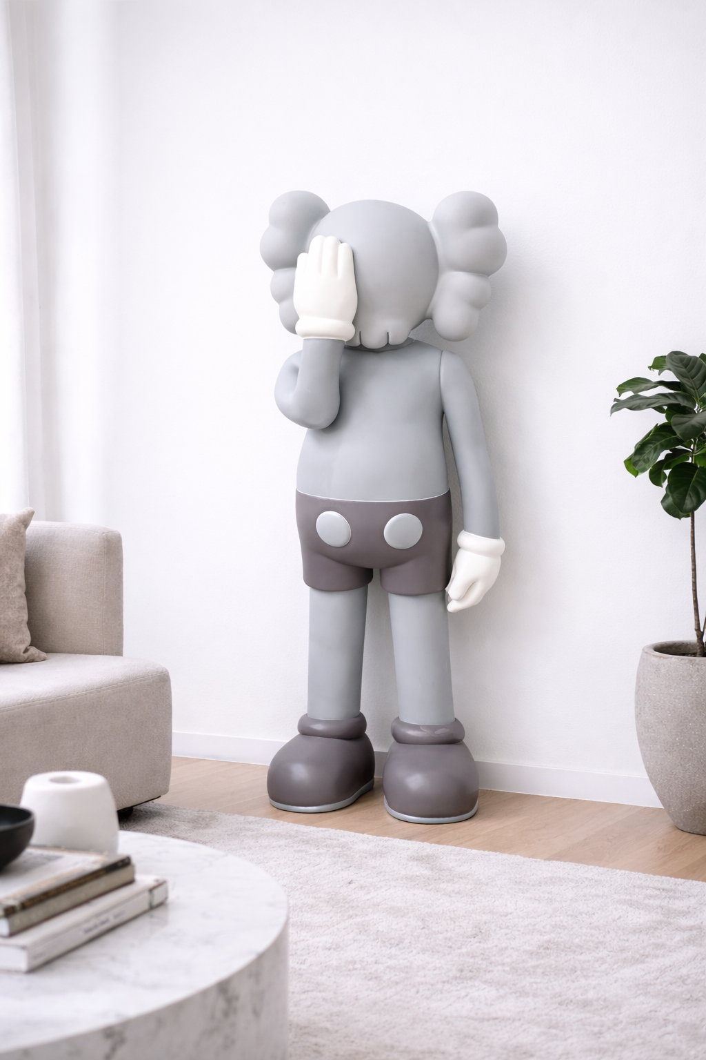 Clowny Design-Soft Grey V Dance Sculpture 170cm