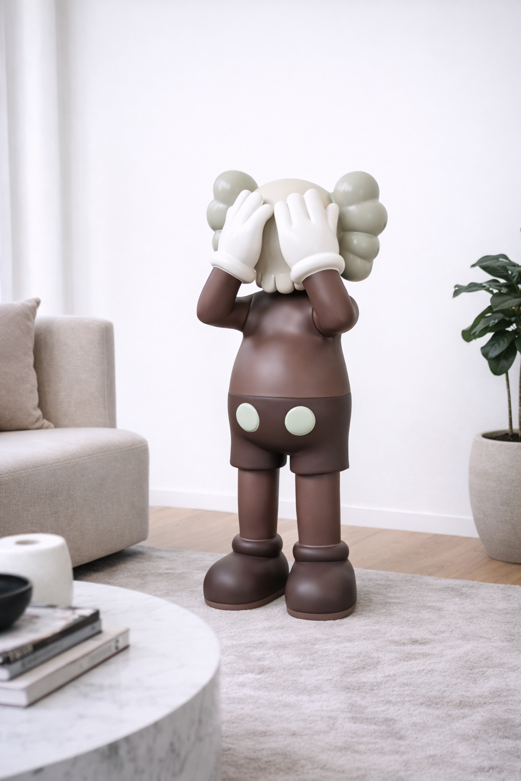 Hazelnut Brown Clowny Design-Sculpture– 90 cm