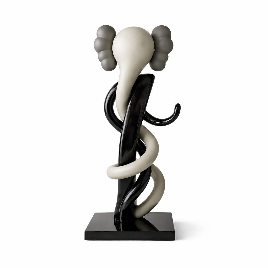 Petal Black Clowny Snake Sculpture 176cm