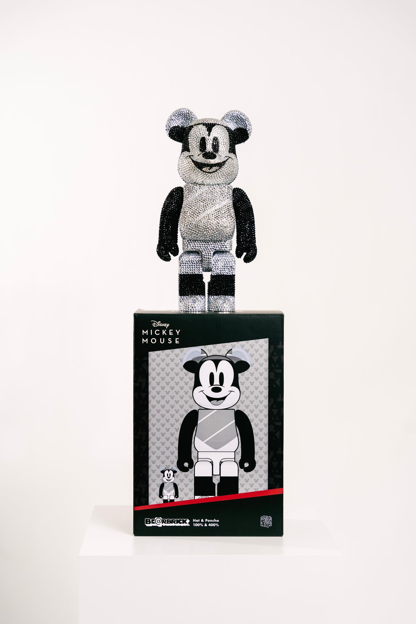 Bearbrick 400% (28cm)-,,Micky Mouse Crystal Edition-"