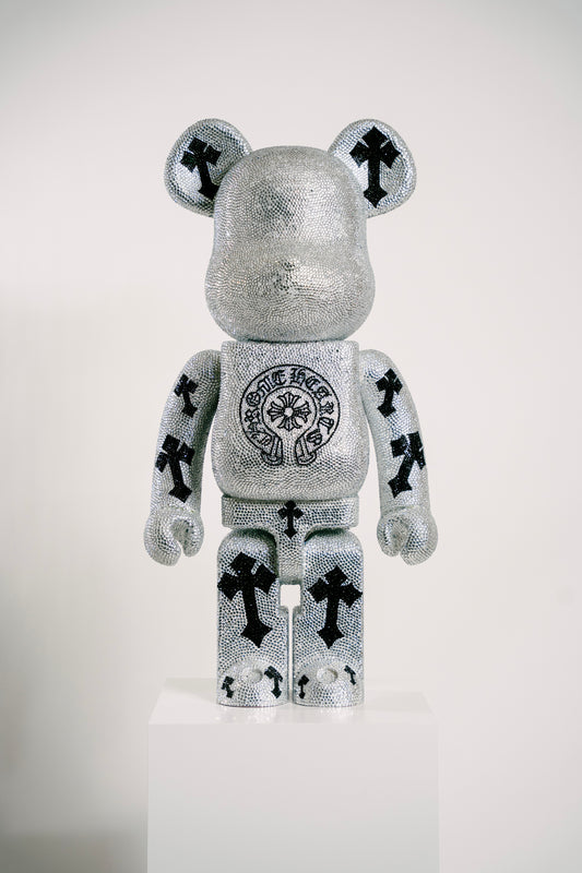 Bearbrick 1000% (70cm) -,,Chrome Hearts Style Custom-"