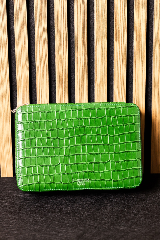 Watchbox für 8 Uhren Green Krokodil Prägung