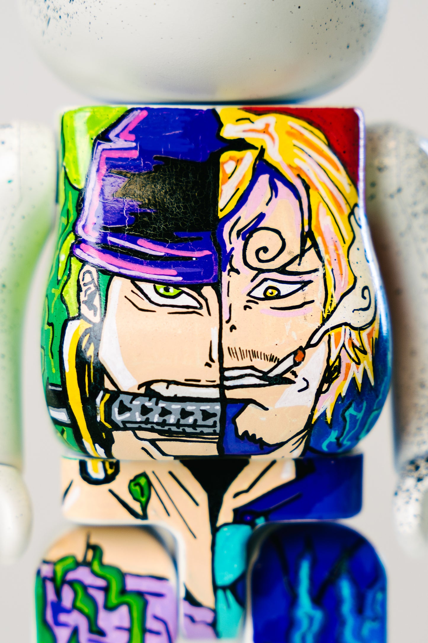 Bearbrick 400%(28 cm) –,,Zoro & Sanji Split-Face Edition-"(One Piece)