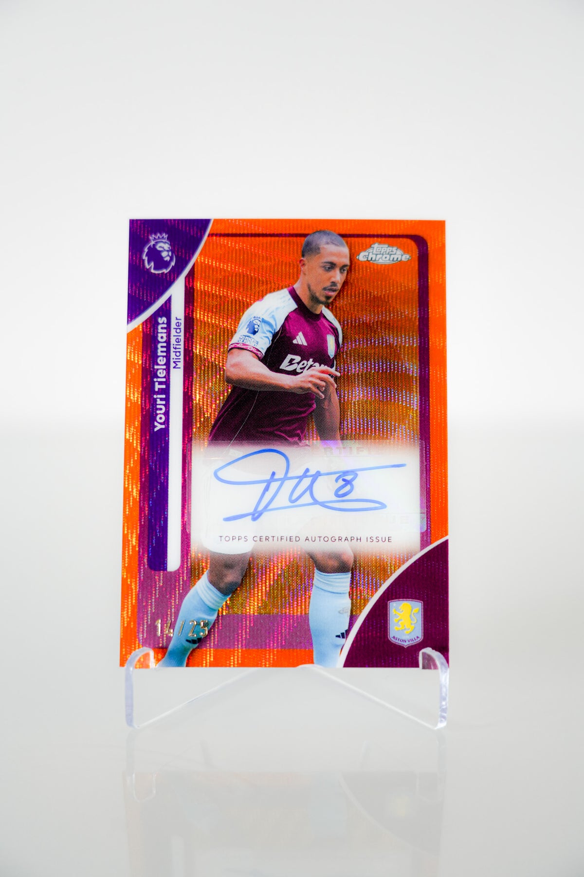 Youri Tielemans Topps Chrome Premier League CA-YT 14/25