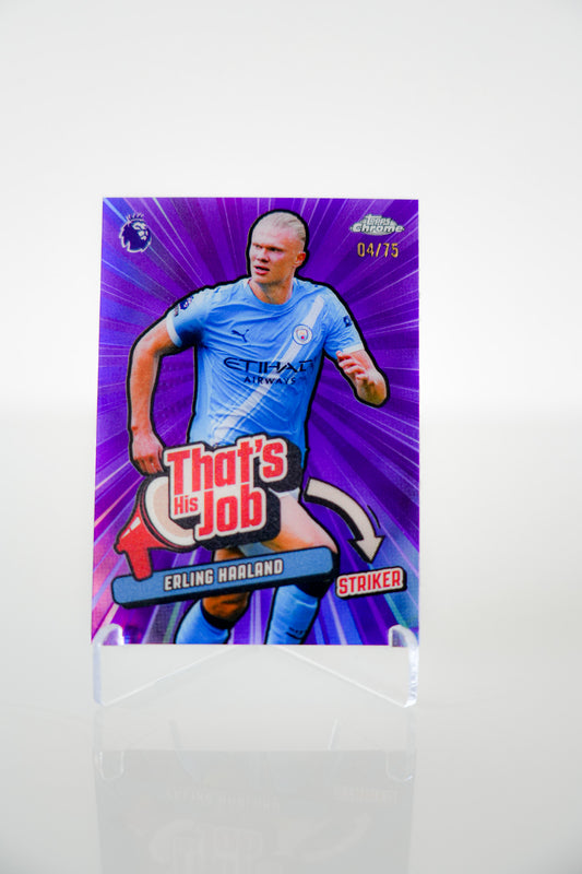 Erling Haaland Topps Chrome Premier League THJ-13 Purple Refractor 04/75