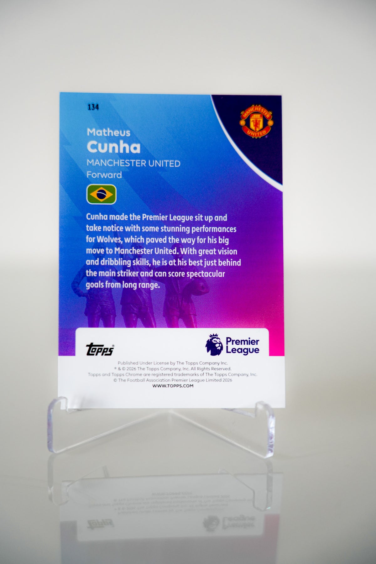 Matheus Cunha Topps Chrome Premier League 134
