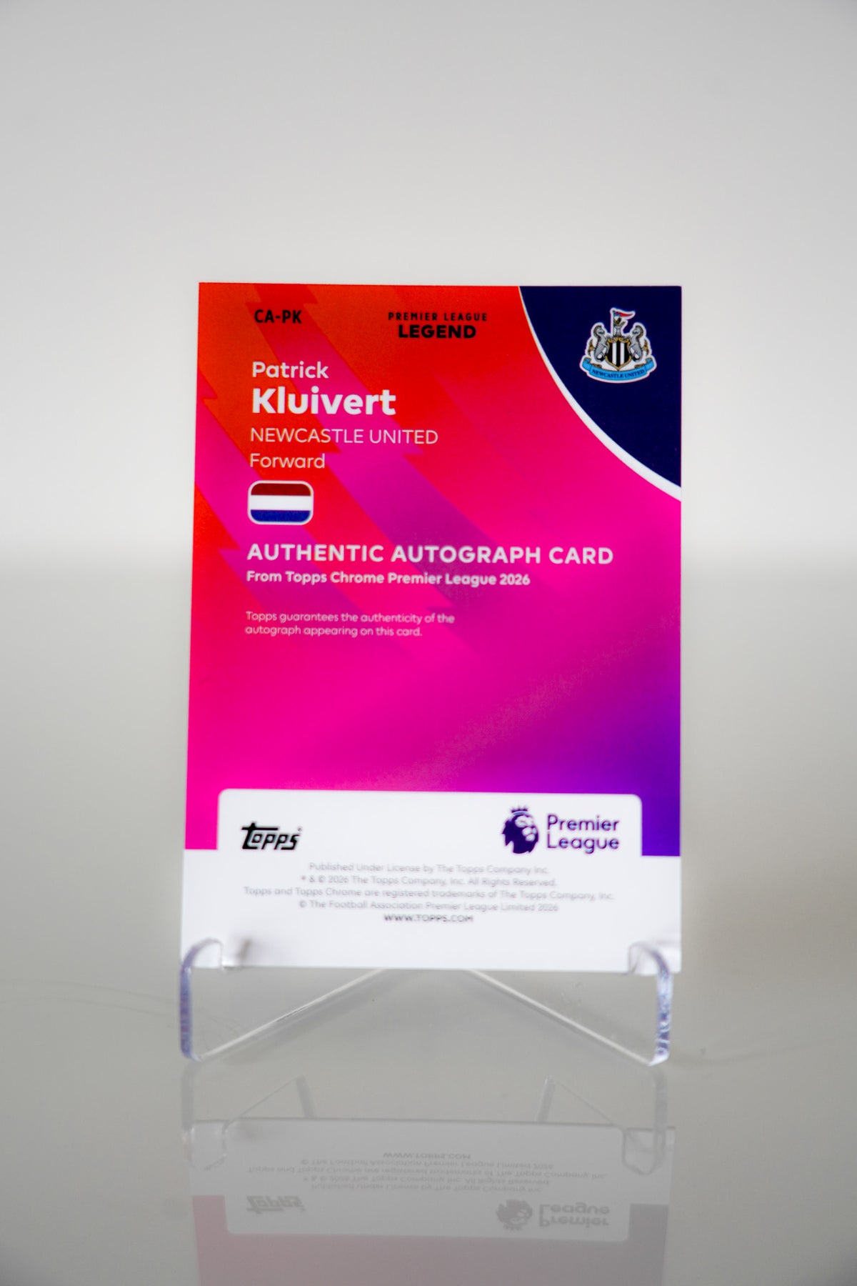 Patrick Kluivert Topps CA-PK 44/75