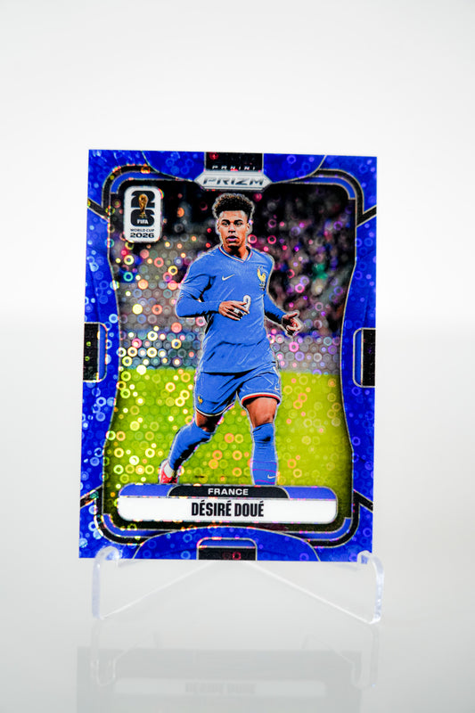 Désiré Doué – Panini Prizm FIFA World Cup 2026 31 – Preferred Blue Prizm 37/49