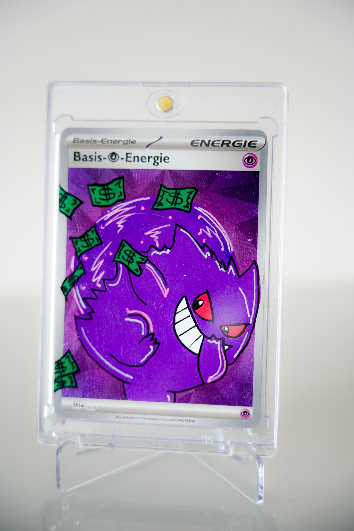 Gengar Money Custom Art Card 1/1 – Handbemalte Pokémon Energiekarte