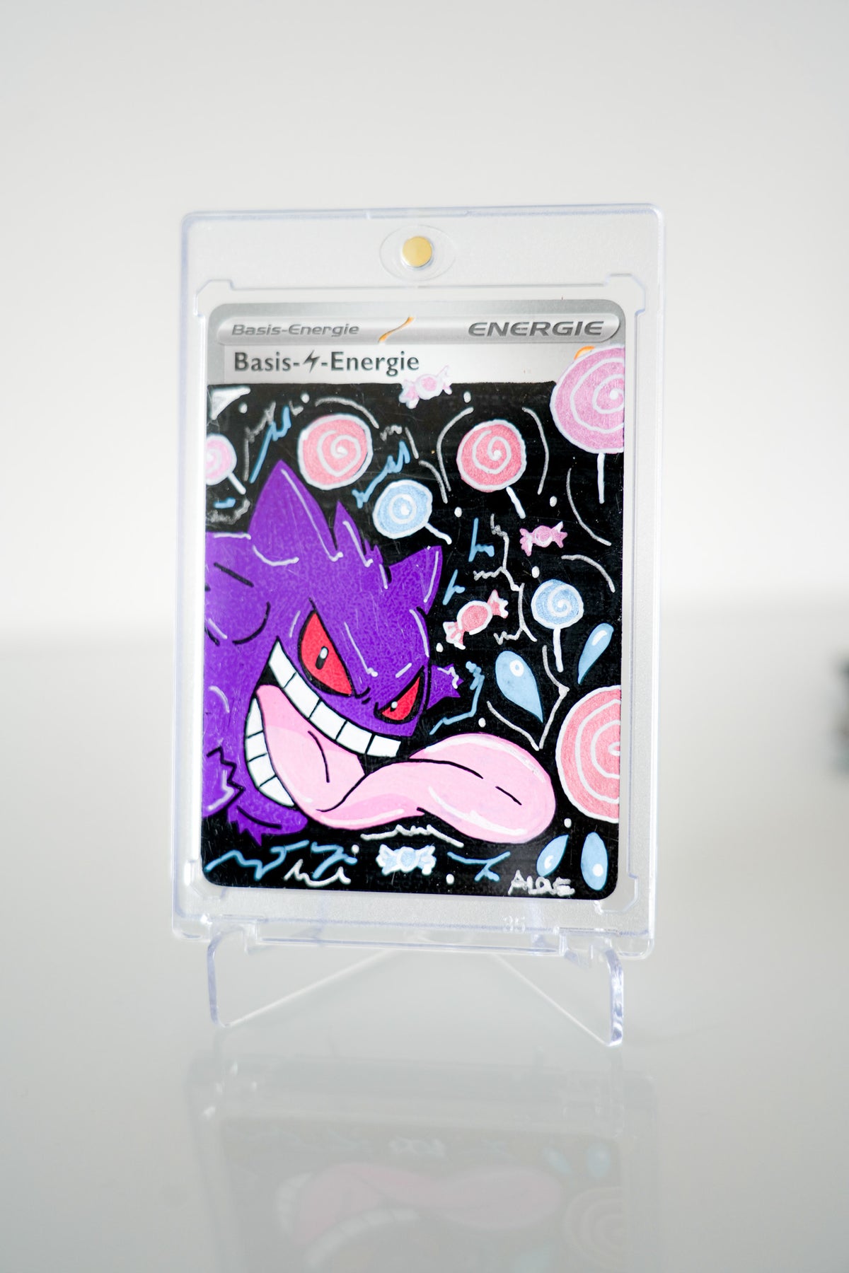 Gengar Candy Custom Art Card 1/1 – Handbemalte Pokémon Energiekarte