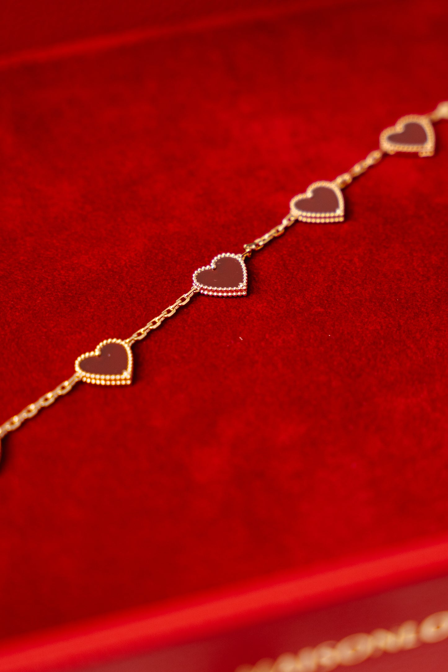 18k LUV Bracelett Gold mit Karneol-Herzen – ca. 10 g