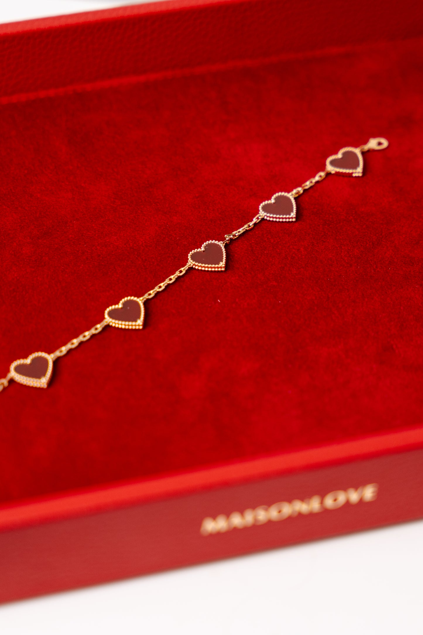 18k LUV Bracelett Gold mit Karneol-Herzen – ca. 10 g