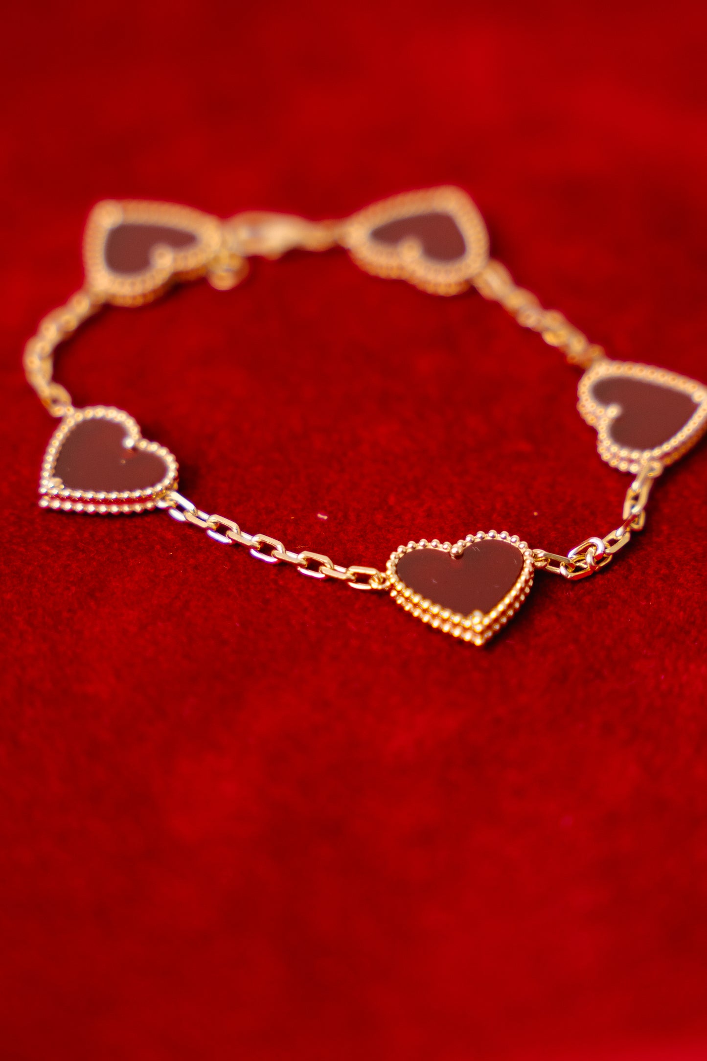 18k LUV Bracelett Gold mit Karneol-Herzen – ca. 10 g