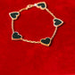 18k LUV Bracelett mit schwarzen Onyx-Herzen – ca. 10 g