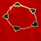 18k LUV Bracelett mit schwarzen Onyx-Herzen – ca. 10 g