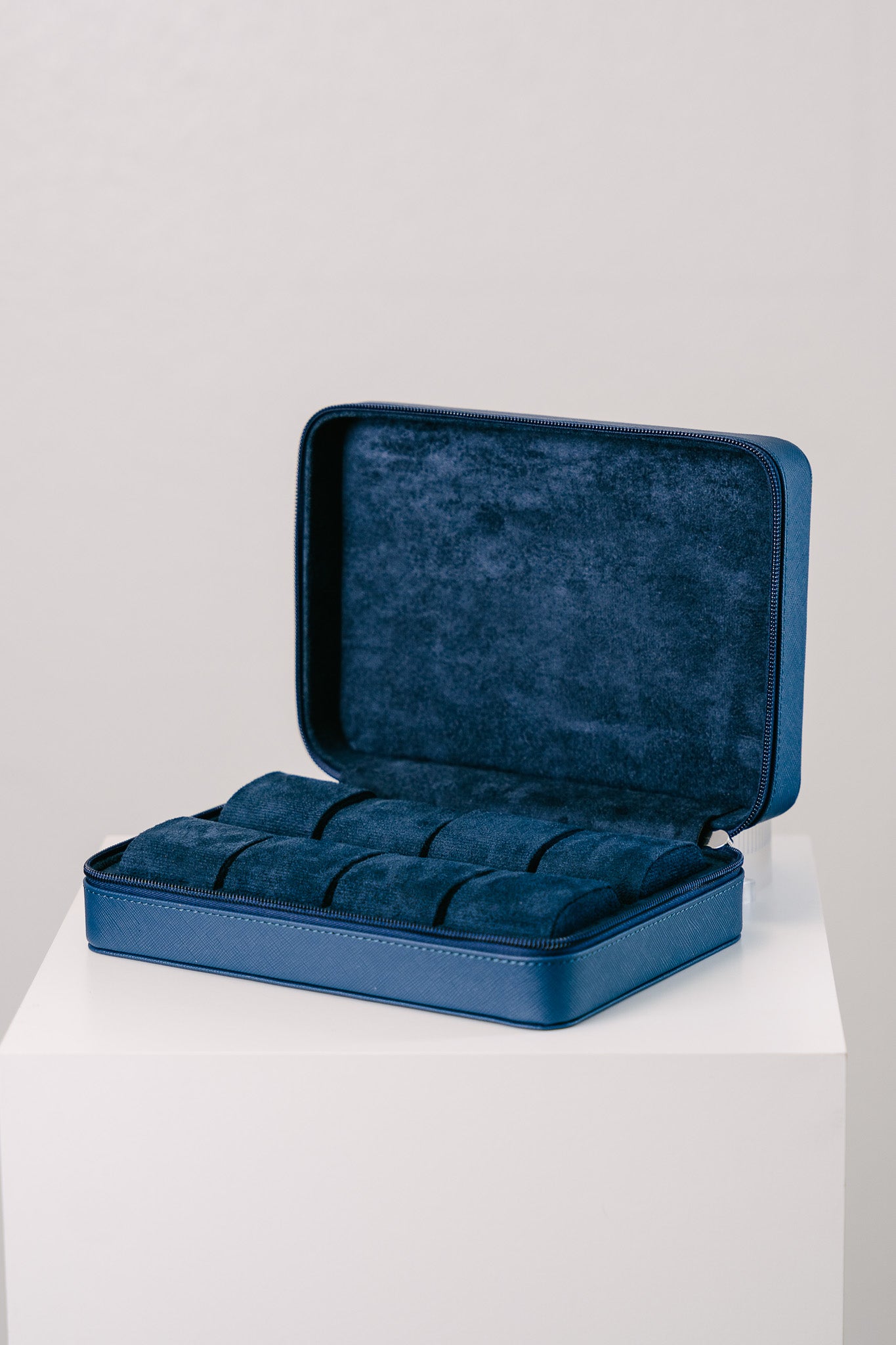 Watchbox für 8 uhren Saffiano-Leder - Schieferblau