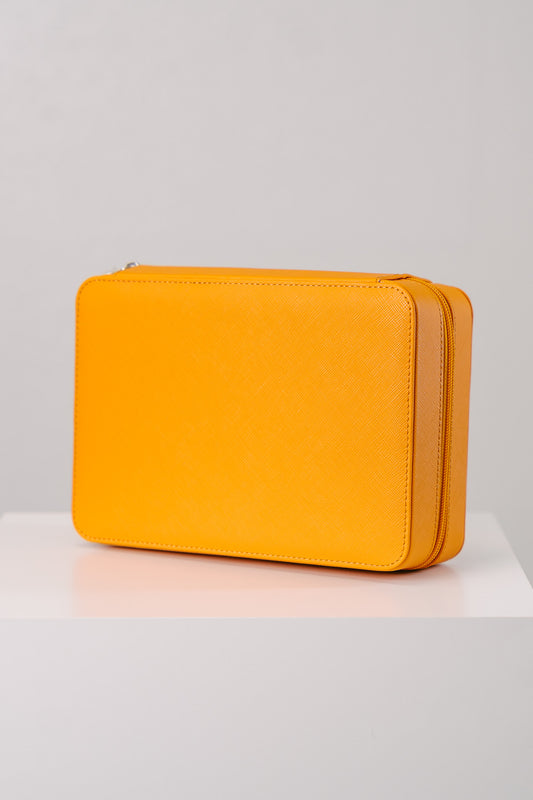 Watchbox für 8 Uhren Saffiano-Leder - Gelb