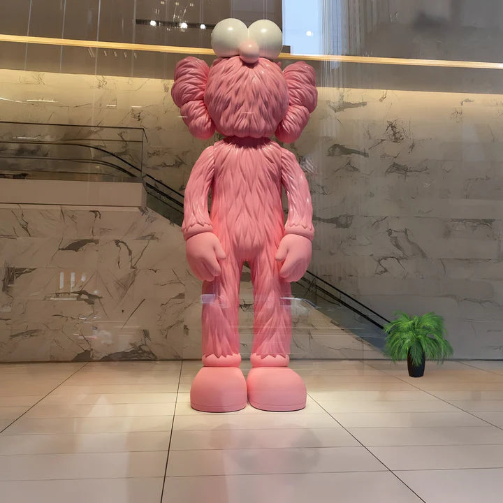 Petal Pink Furry Clowny Sculpture – 135 cm
