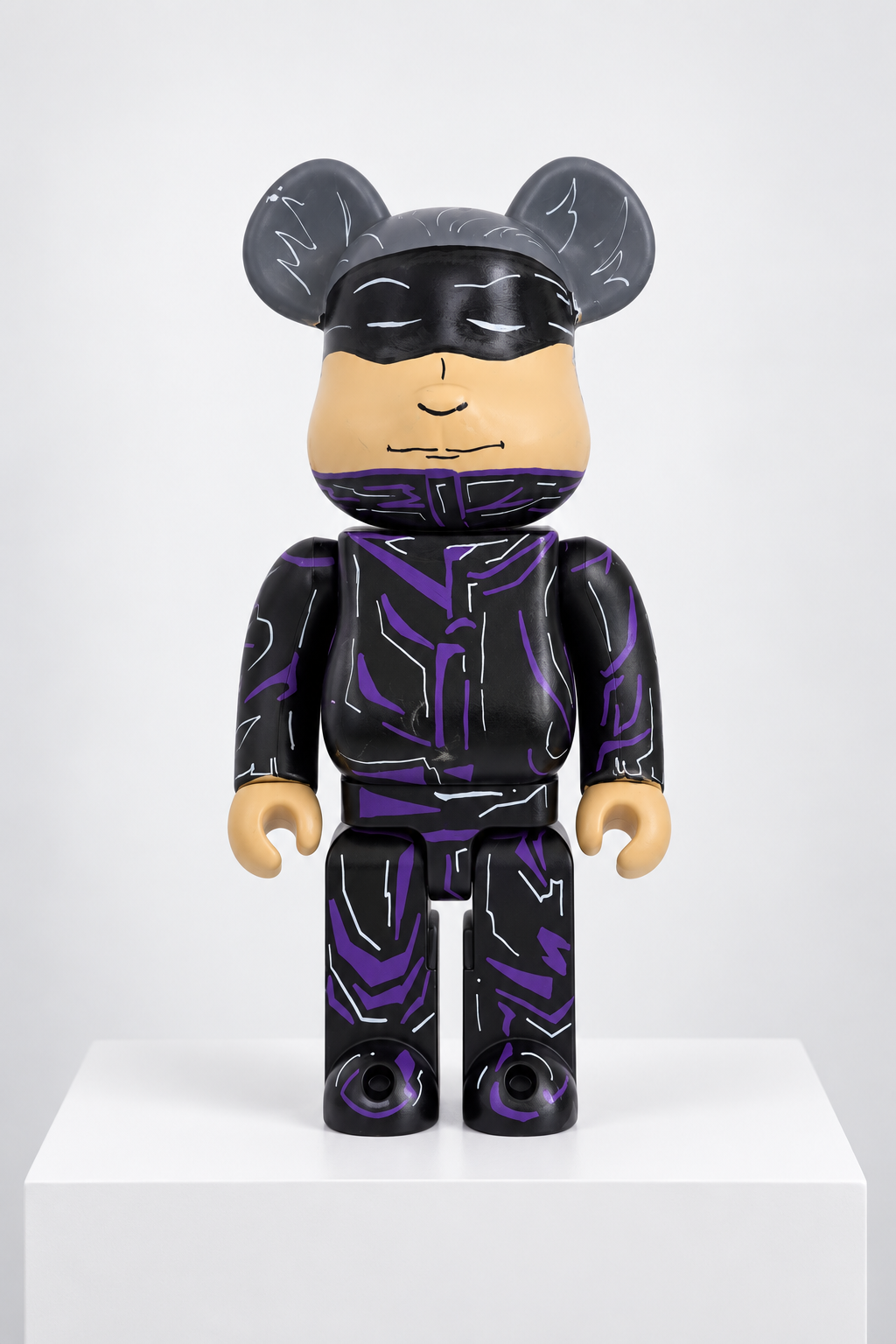Custom Shadow Ninja Bearbrick 400% (28 cm) – Black & Purple Edition