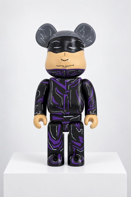Custom Shadow Ninja Bearbrick 400% (28 cm) – Black & Purple Edition