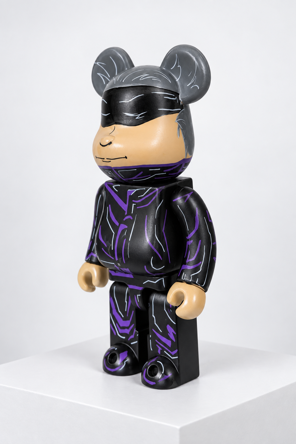 Custom Shadow Ninja Bearbrick 400% (28 cm) – Black & Purple Edition