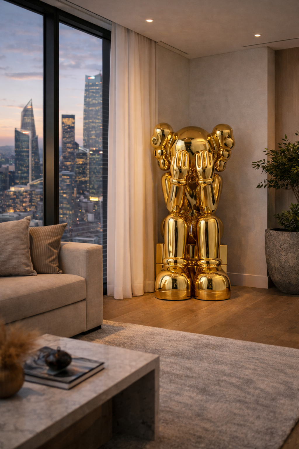 Clowny-Sculpture – Gold Edition 163cm
